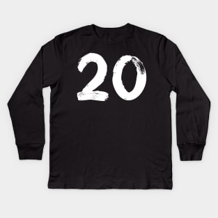 Number 20 Kids Long Sleeve T-Shirt